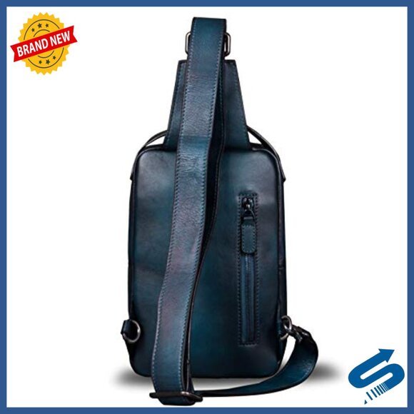 Genuine Leather Sling Backpack Crossbody Bag Vintage Style Daypack main image 5